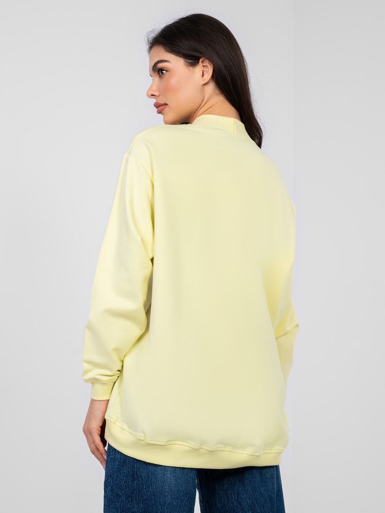 Bluza damska z kapturem, żółta, Basic Feel Good