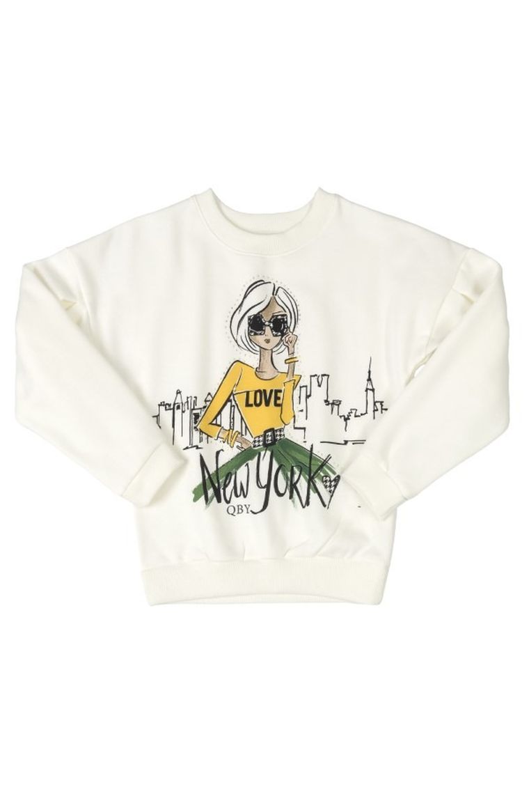 Bluza dziewczęca, biała, New York, Quimby