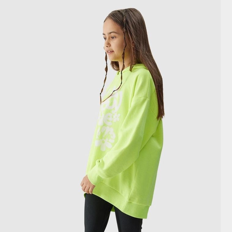Bluza dziewczęca, limonkowa, 4F