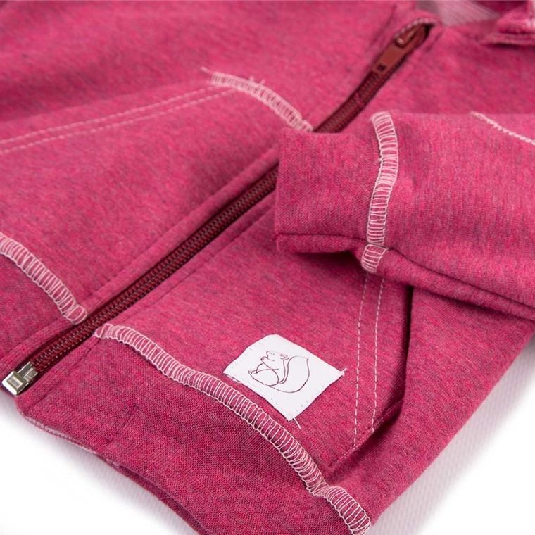 Bluza dziewczęca z kapturem, rozpinana, bordowa, Eevi