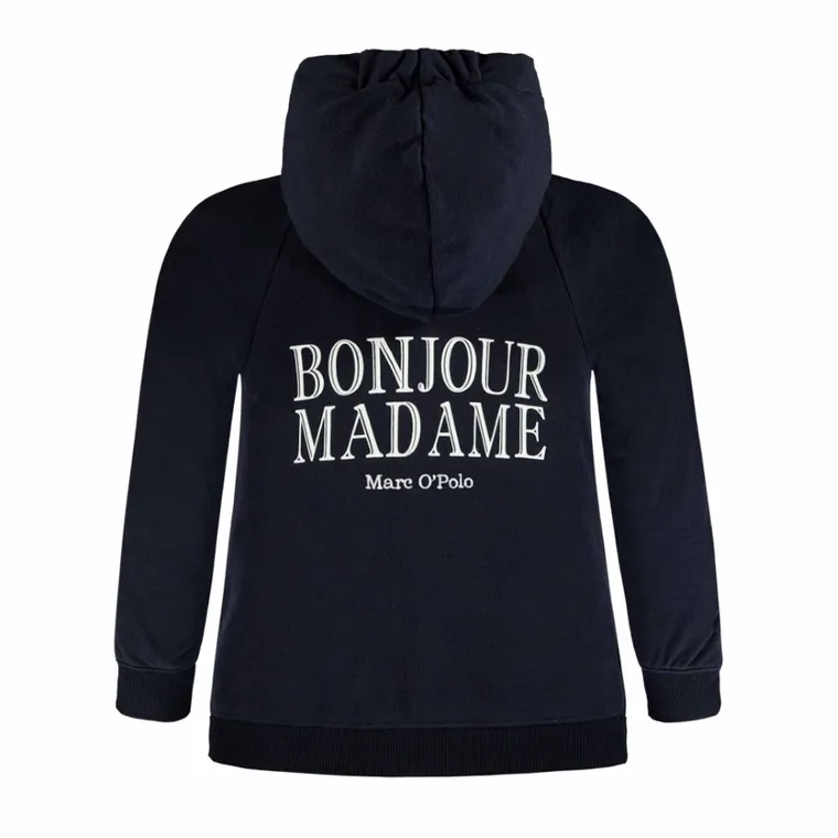Bluza dziewczęca z kapturem, rozpinana, czarna, Marc O'Polo