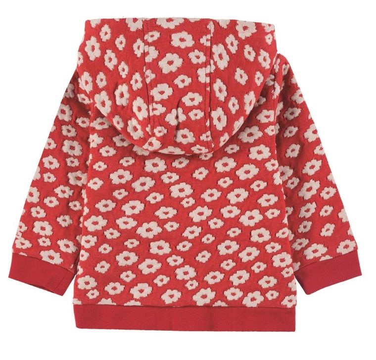 Bluza dziewczęca z kapturem, rozpinana, czerwona, Tom Tailor