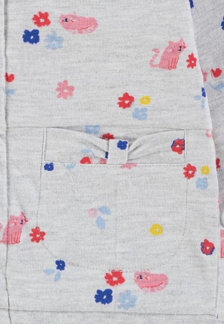 Bluza dziewczęca z kapturem, rozpinana, jasnoszara, Tom Tailor