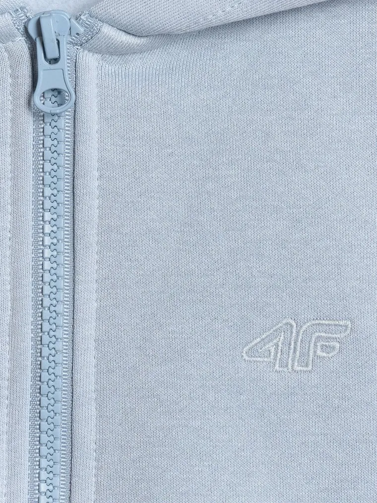 Bluza dziewczęca z kapturem, rozpinana, niebieska, 4F