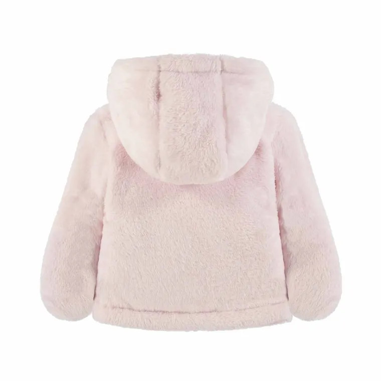 Bluza dziewczęca z kapturem, rozpinana, różowa, Kanz