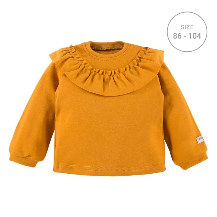 Bluza dziewczęca, żółta, falbanka, Eevi