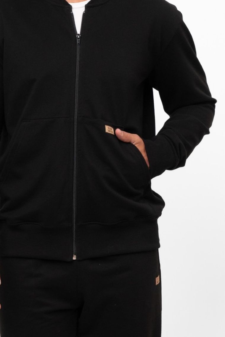 Bluza męska, rozpinana, czarna, Italian Fashion