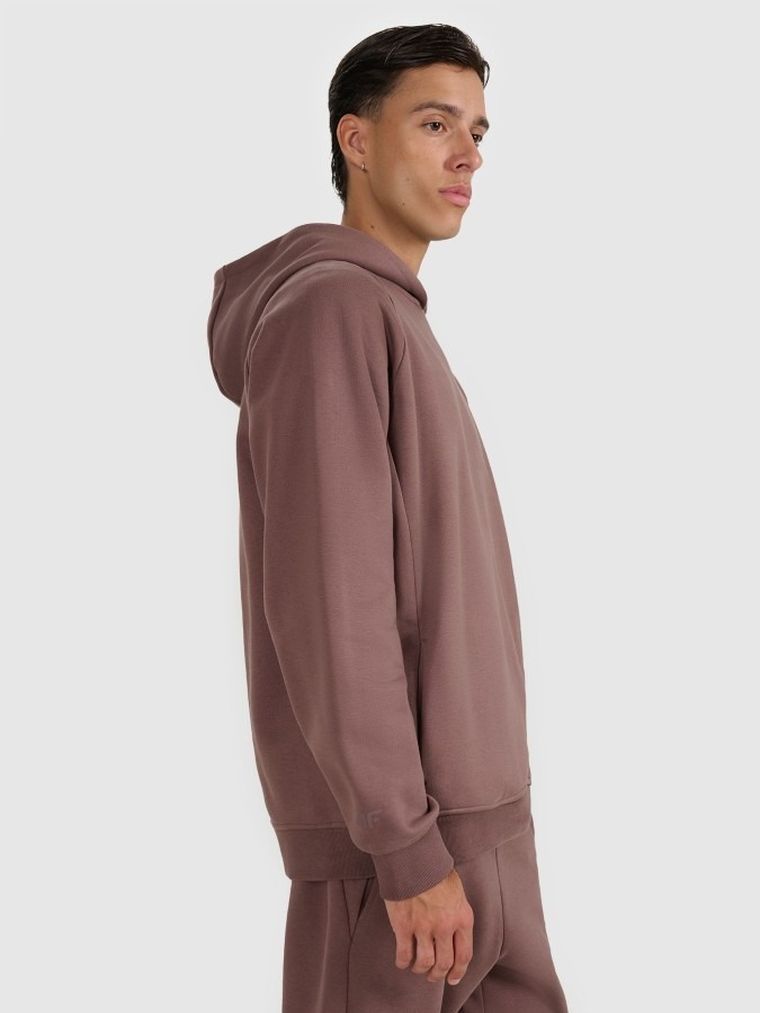 Bluza męska z kapturem, brązowa, 4F