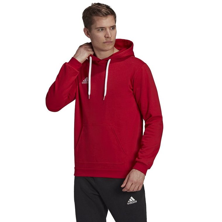 Bluza męska z kapturem, czerwona, Adidas Entrada 22 Hoody