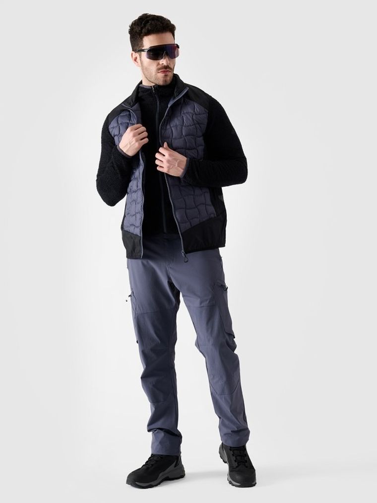 Bluza męska z kapturem, rozpinana, czarna, 4F