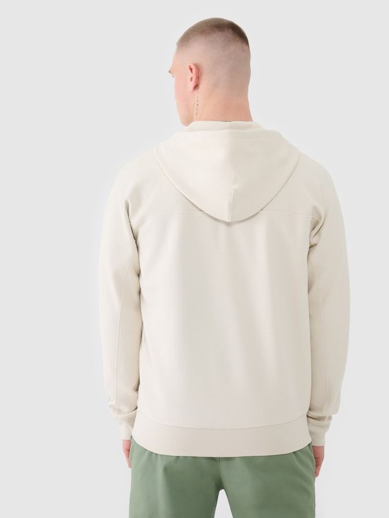 Bluza męska z kapturem, rozpinana, ecru, 4F