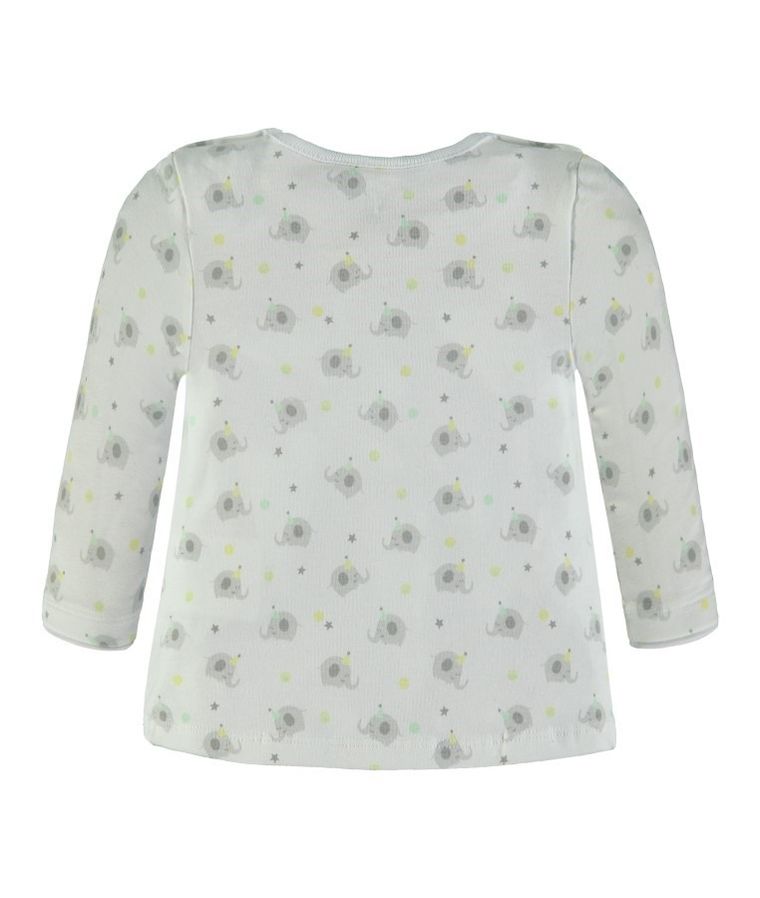 Bluzka chłopięca z długim rękawem, biała, Kanz