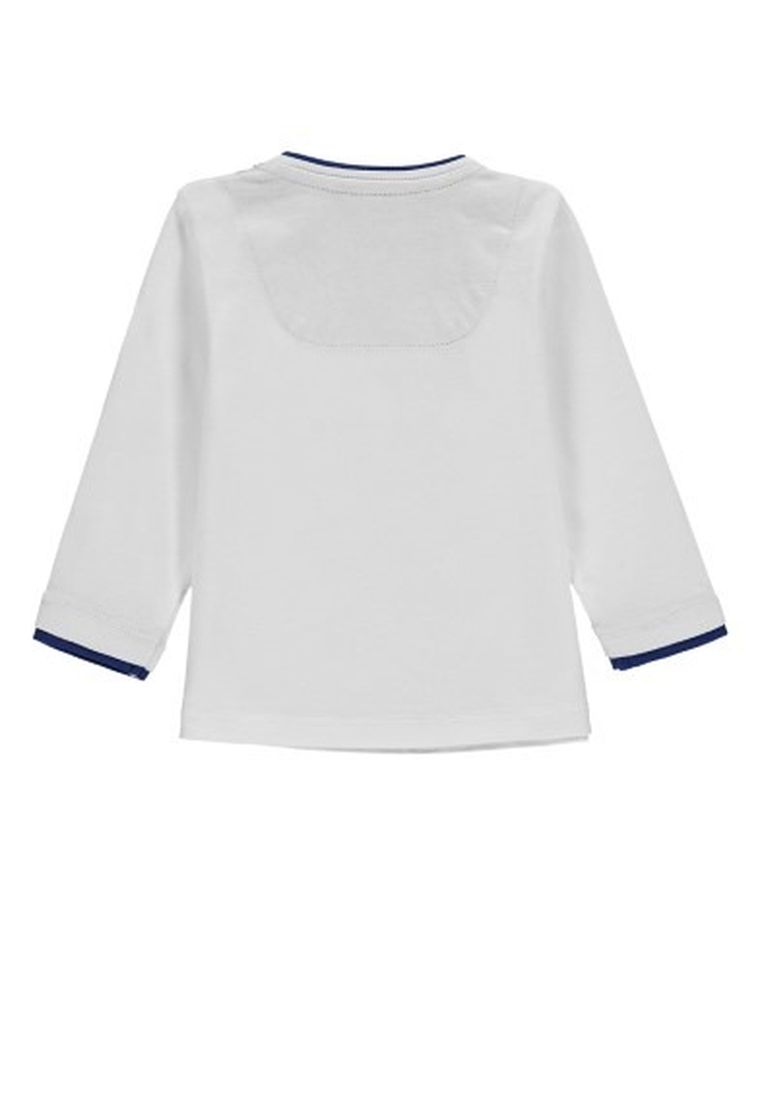 Bluzka chłopięca z długim rękawem, biała, Kanz