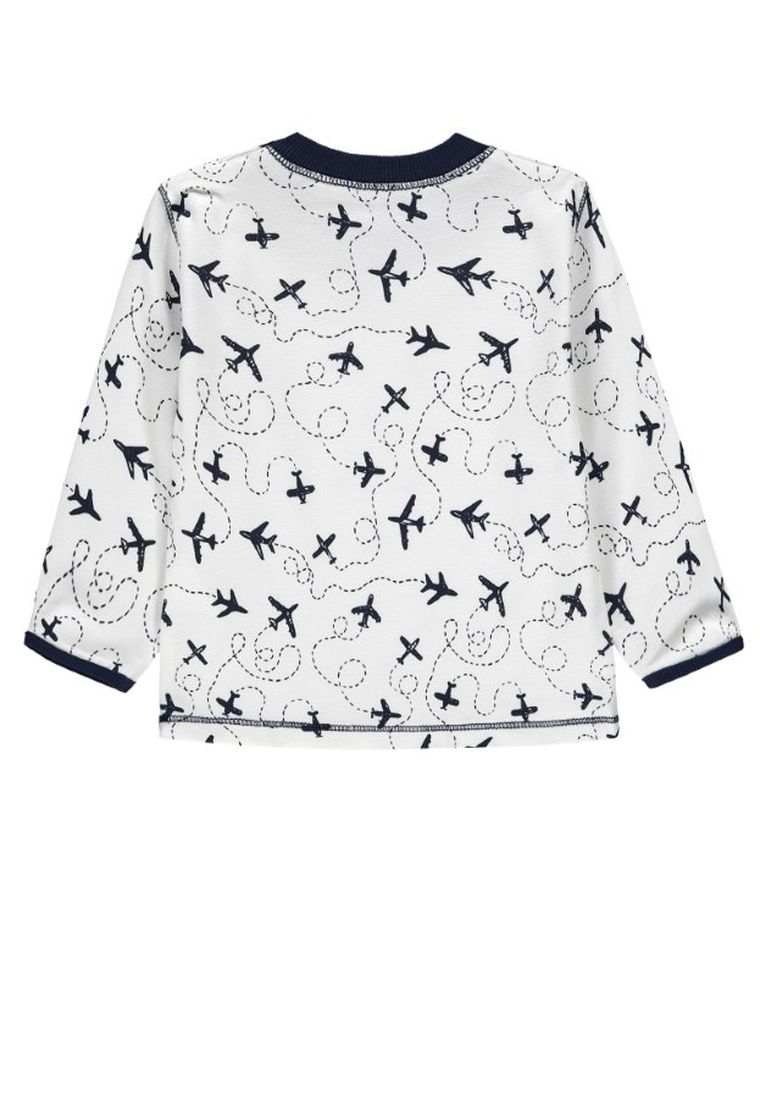 Bluzka chłopięca z długim rękawem, biała, Kanz