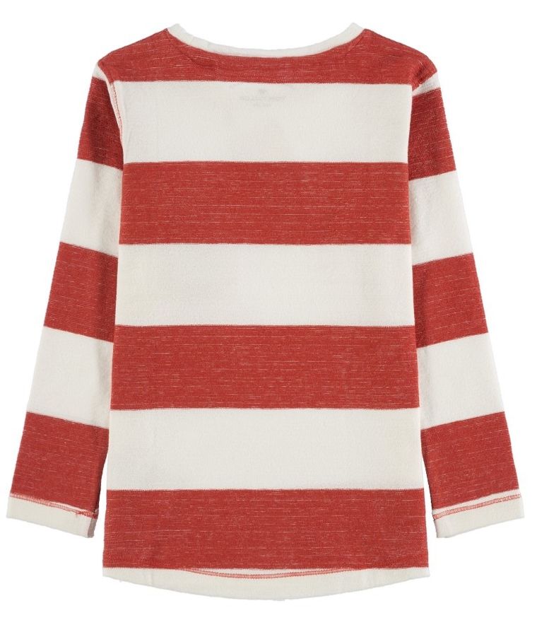 Bluzka chłopięca z długim rękawem, biało-czerwona, Tom Tailor