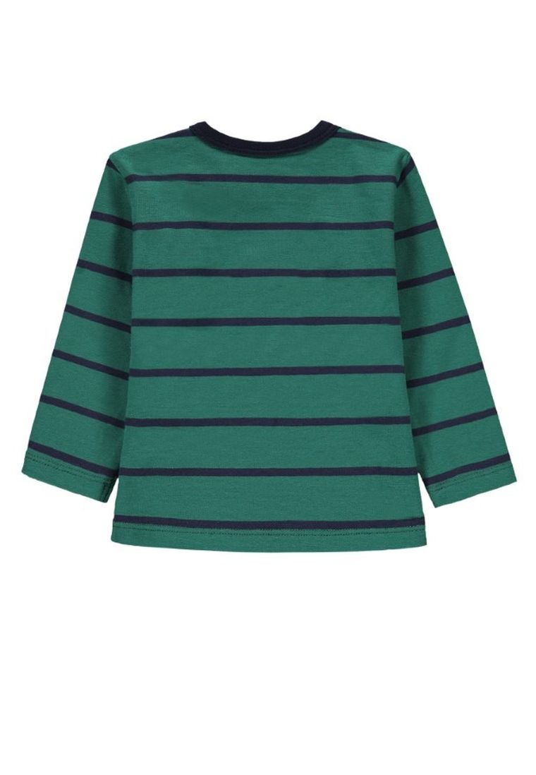 Bluzka chłopięca z długim rękawem, ciemnozielona, Kanz