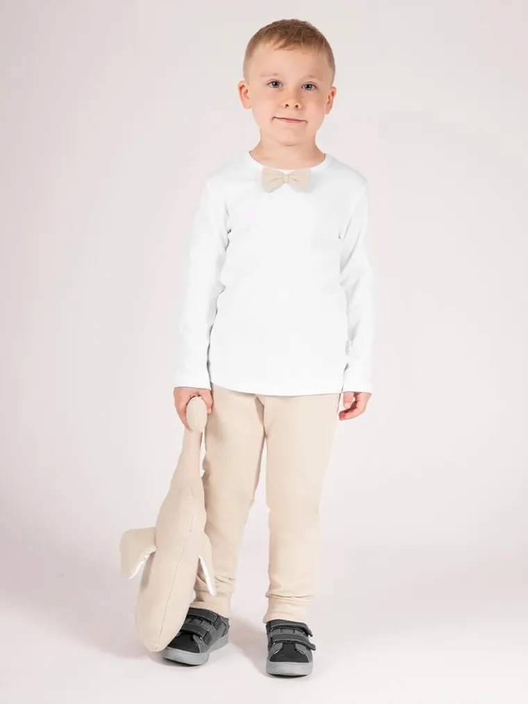 Bluzka chłopięca z długim rękawem, ecru, Nicol