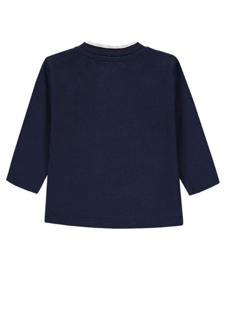 Bluzka chłopięca z długim rękawem, granatowa, Kanz