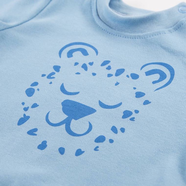 Bluzka chłopięca z długim rękawem, niebieska, Eevi