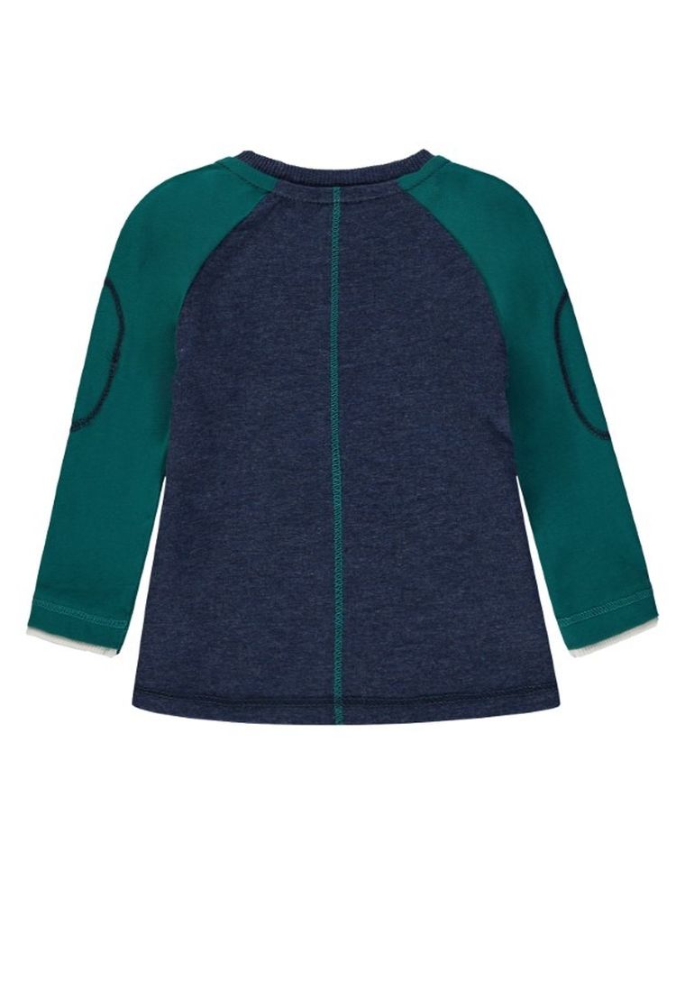 Bluzka chłopięca z długim rękawem, niebiesko-zielona, Kanz