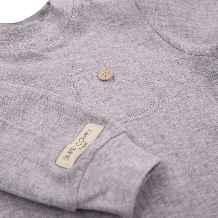 Bluzka chłopięca z długim rękawem, szara, Eevi