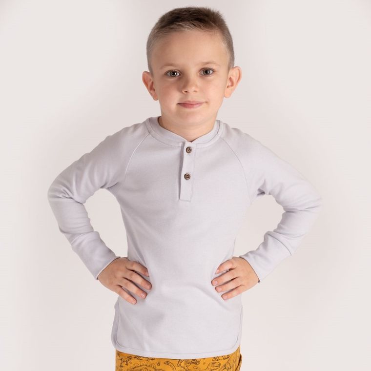 Bluzka chłopięca z długim rękawem, szara, Nicol
