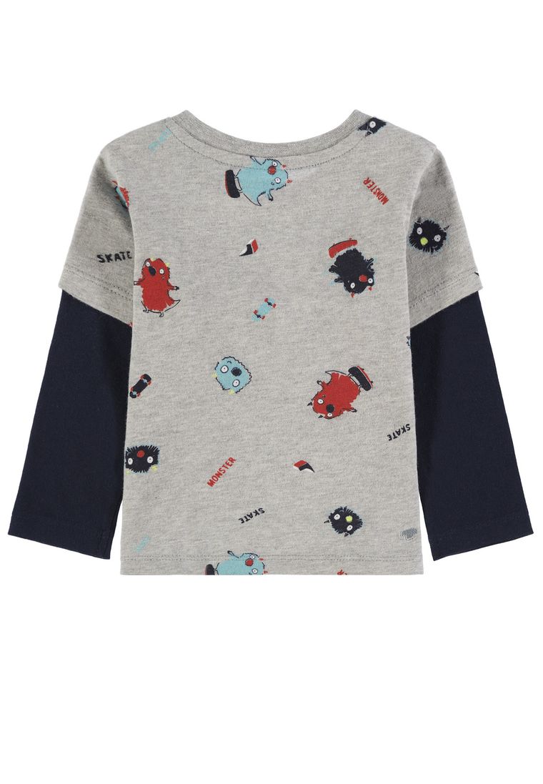 Bluzka chłopięca z długim rękawem, szara, Tom Tailor