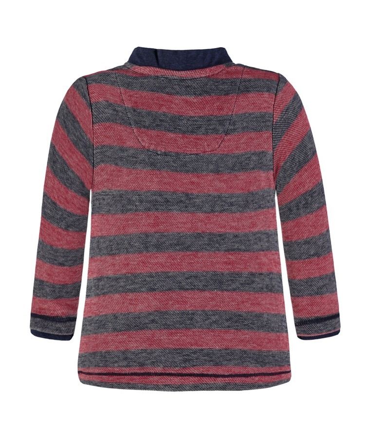 Bluzka chłopięca z długim rękawem, szaro-czerwona, Kanz