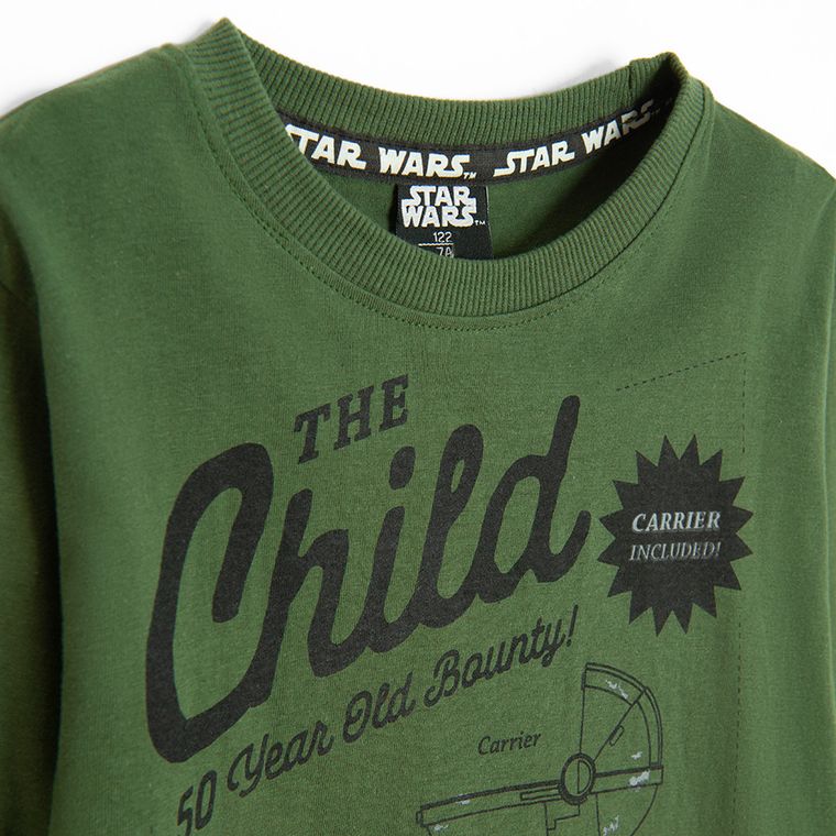 Bluzka chłopięca z długim rękawem, zielona, Star Wars, Licence Brand