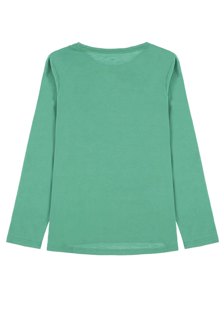 Bluzka chłopięca z długim rękawem, zielona, Tom Tailor