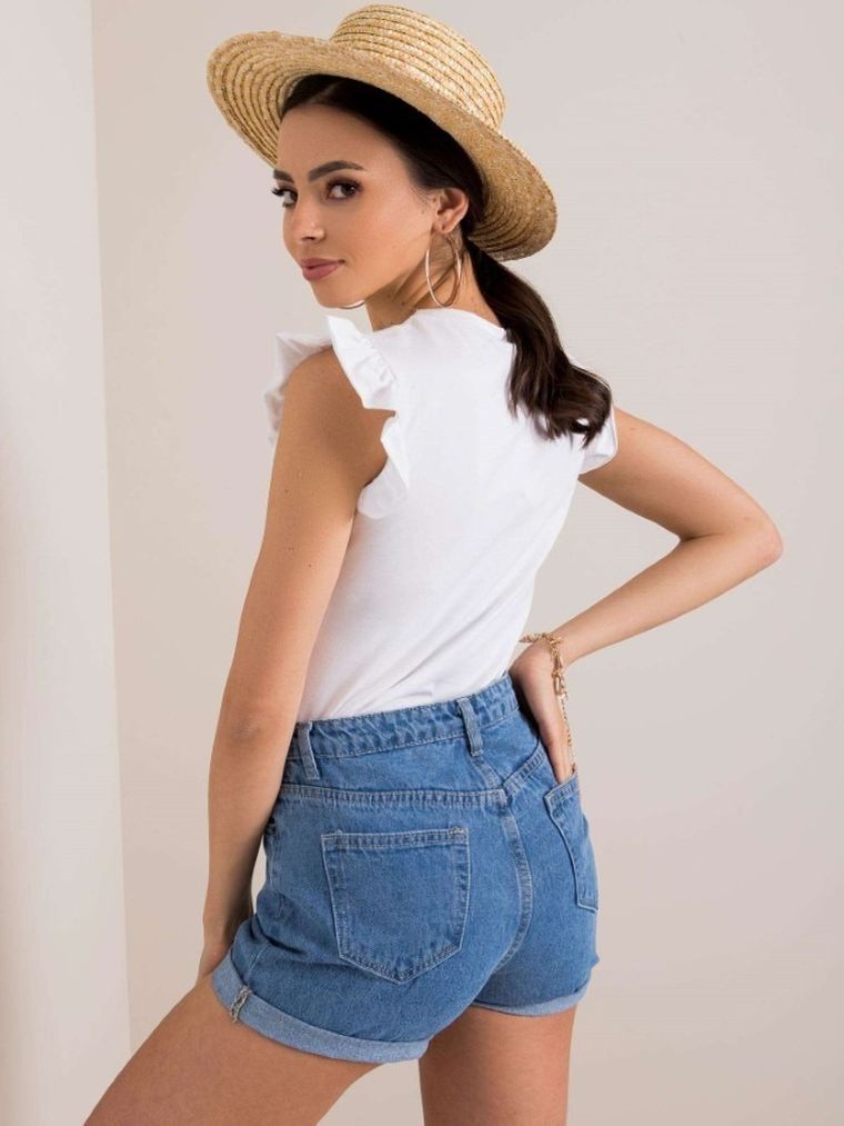 Bluzka damska bez rękawów, biała, Rue Paris