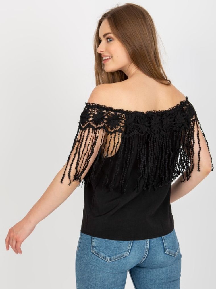 Bluzka damska bez rękawów, czarna, Factory Price