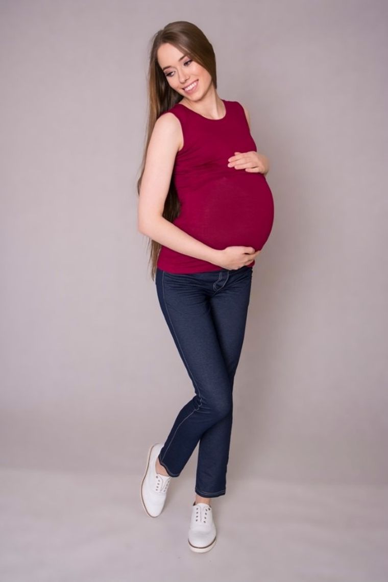 Bluzka damska bez rękawów, do karmienia, bordowa, Miracle