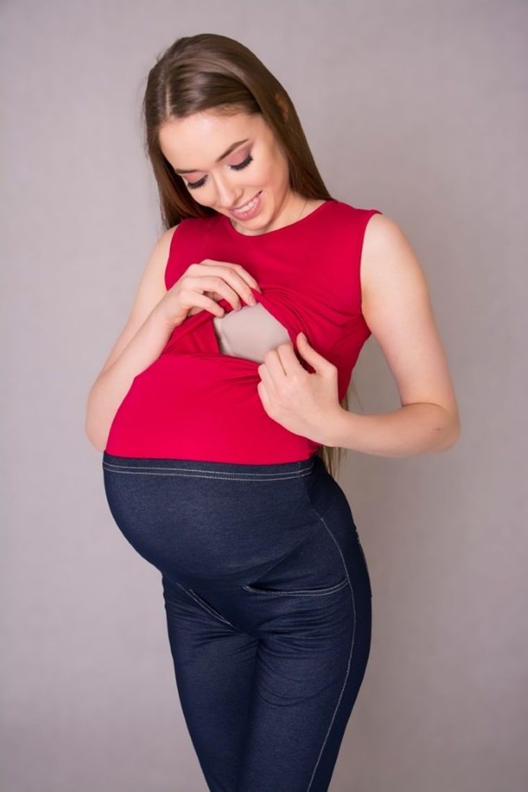 Bluzka damska bez rękawów, do karmienia, różowa, Miracle