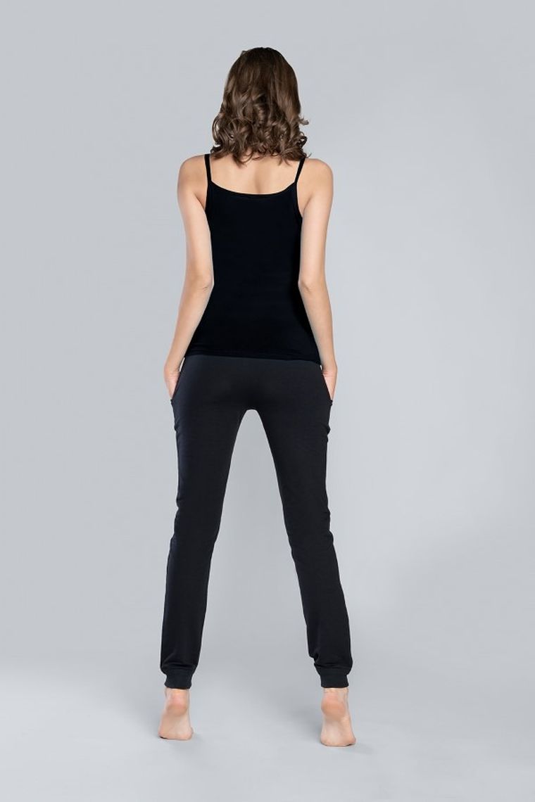 Bluzka damska na ramiączka, czarna, Ibiza, Italian Fashion