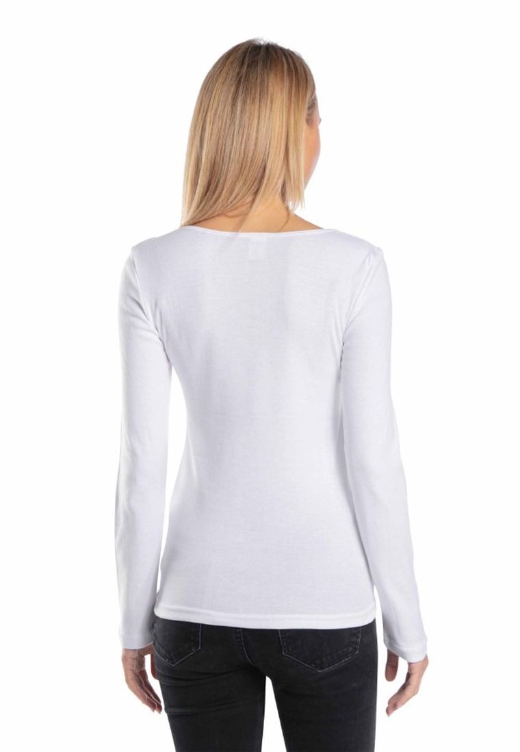 Bluzka damska z długim rękawem, biała, Golden Queen