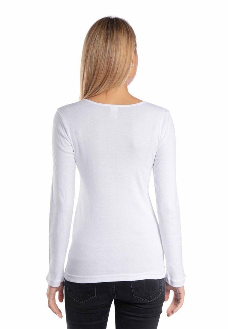 Bluzka damska z długim rękawem, biała, Golden Queen