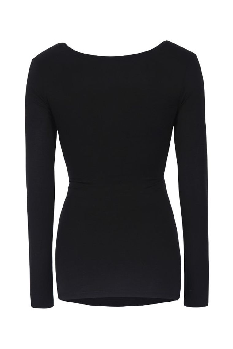 Bluzka damska z długim rękawem, ciążowa, czarna, Bellybutton