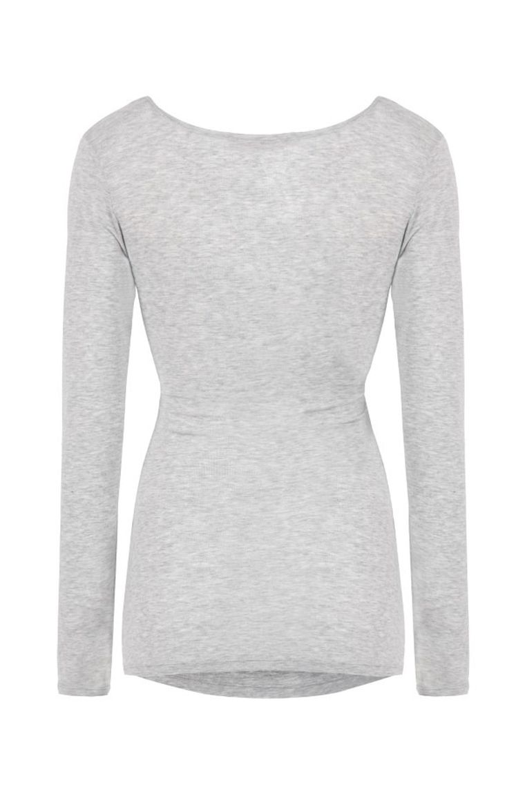 Bluzka damska z długim rękawem, ciążowa, szara, Bellybutton