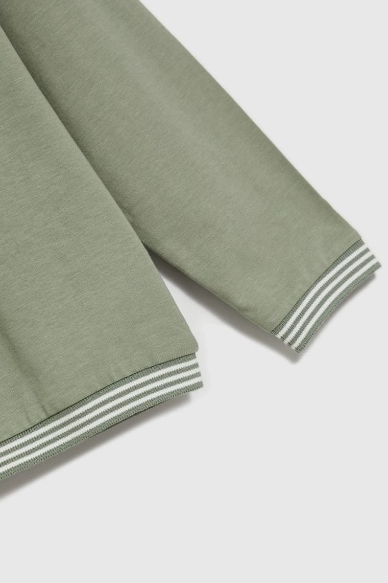 Bluzka damska z długim rękawem, khaki, Moodo