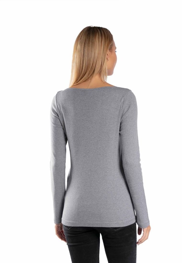 Bluzka damska z długim rękawem, szara, Golden Queen