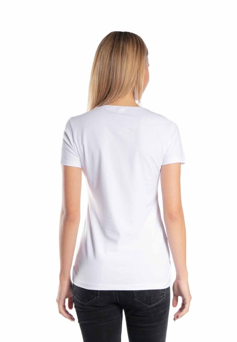 Bluzka damska z krótkim rękawem, biała, Golden Queen