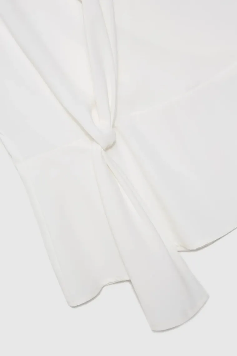 Bluzka damska z krótkim rękawem, biała, Moodo