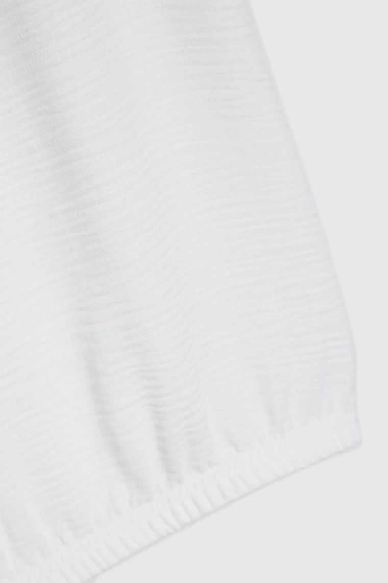 Bluzka damska z krótkim rękawem, biała, Moodo