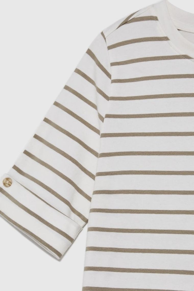 Bluzka damska z krótkim rękawem, biała, Moodo