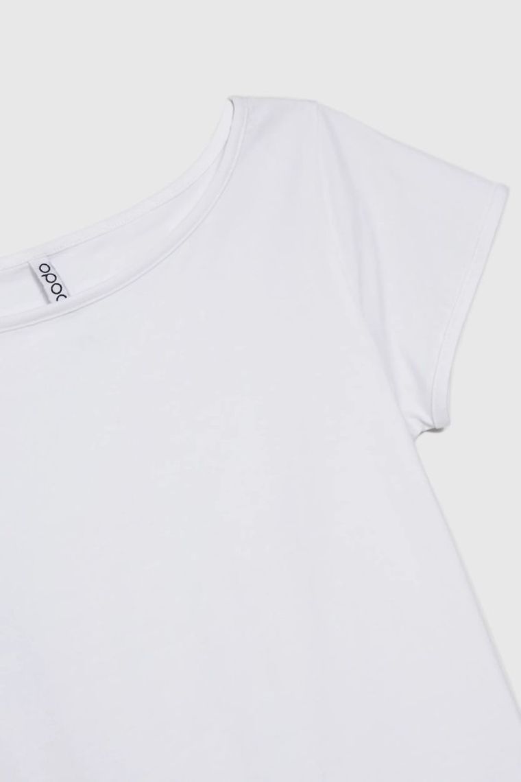 Bluzka damska z krótkim rękawem, biała, Moodo