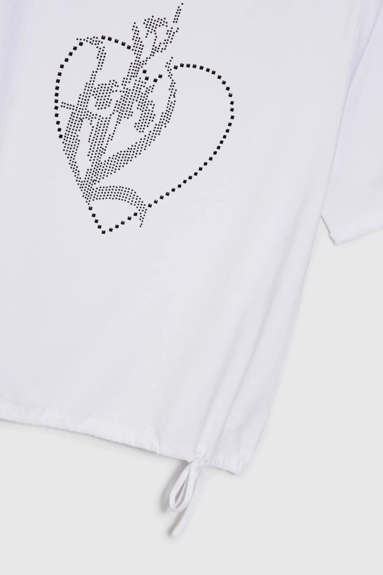 Bluzka damska z krótkim rękawem, biała, Moodo