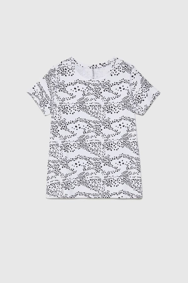 Bluzka damska z krótkim rękawem, biała, Moodo