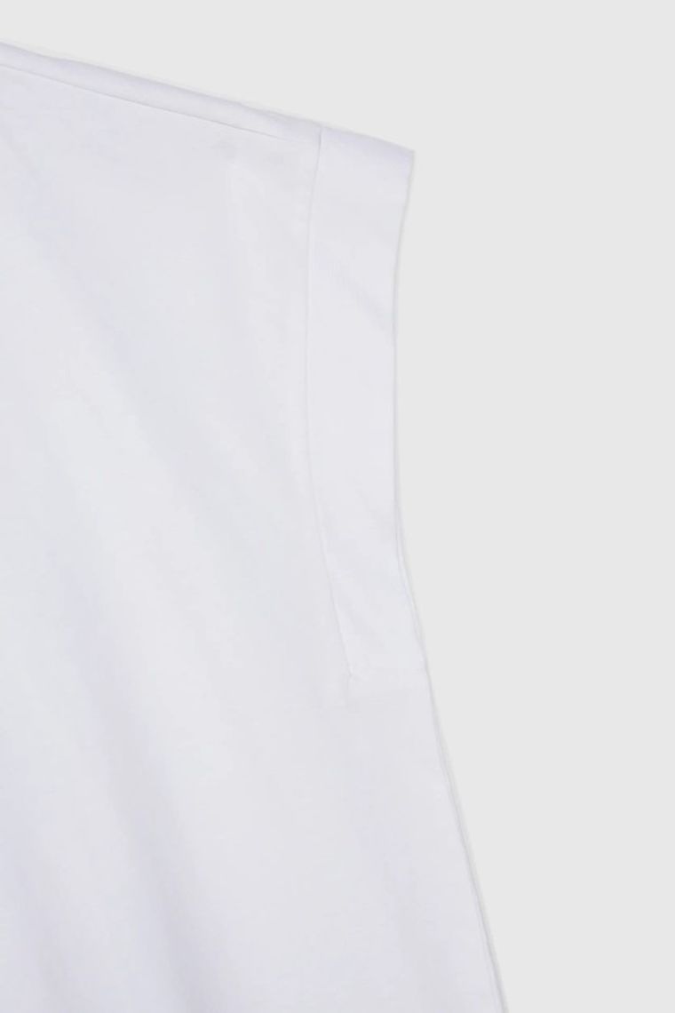 Bluzka damska z krótkim rękawem, biała, Moodo