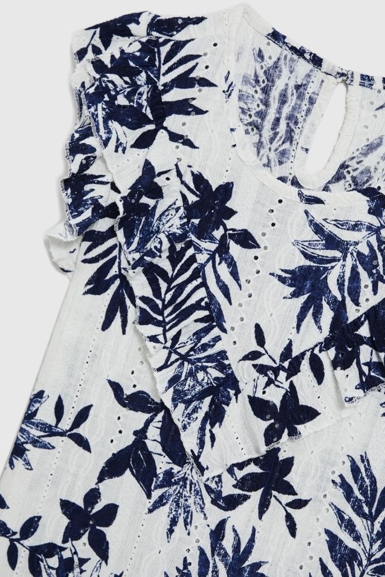 Bluzka damska z krótkim rękawem, biała, Moodo